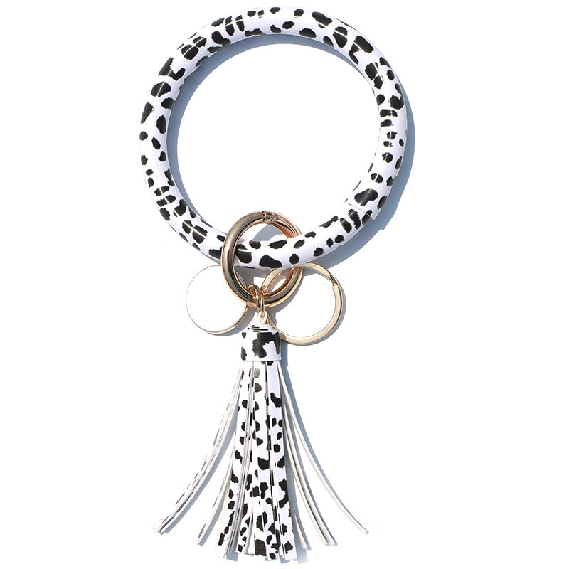 WholesalePU Leather Tassel Bracelet Keychain